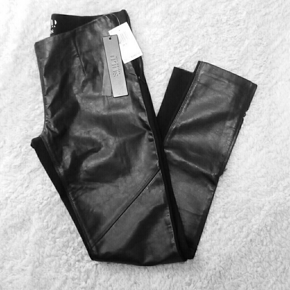 Design Lab Skins Black Leather Pants